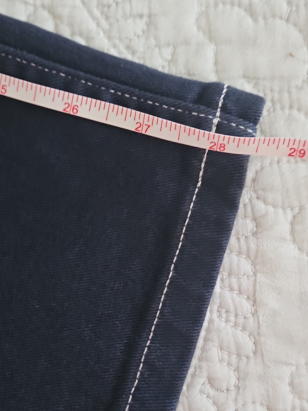 Everlane The Gardener Navy High-Rise Wide Leg Pants with White Stitching - Picture 7 of 9